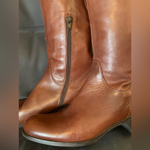 Sesto Meucci Women's Shoes Brown Leather Zip Up Knee High Fashion Boots Size 8.5 - Picture 5 of 16